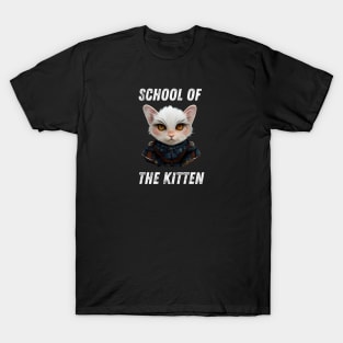 School of the Kitten - Cat in Medieval Armor - Pet - Fantasy - Funny Cute Puppy Witcher T-Shirt